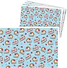 Disposable Paper Placemats - Cake Pattern | Placemats for Birthday, Bar, Breakfast, Events, Parties and Daily Use | 29.7 x 42 cm (Blue)