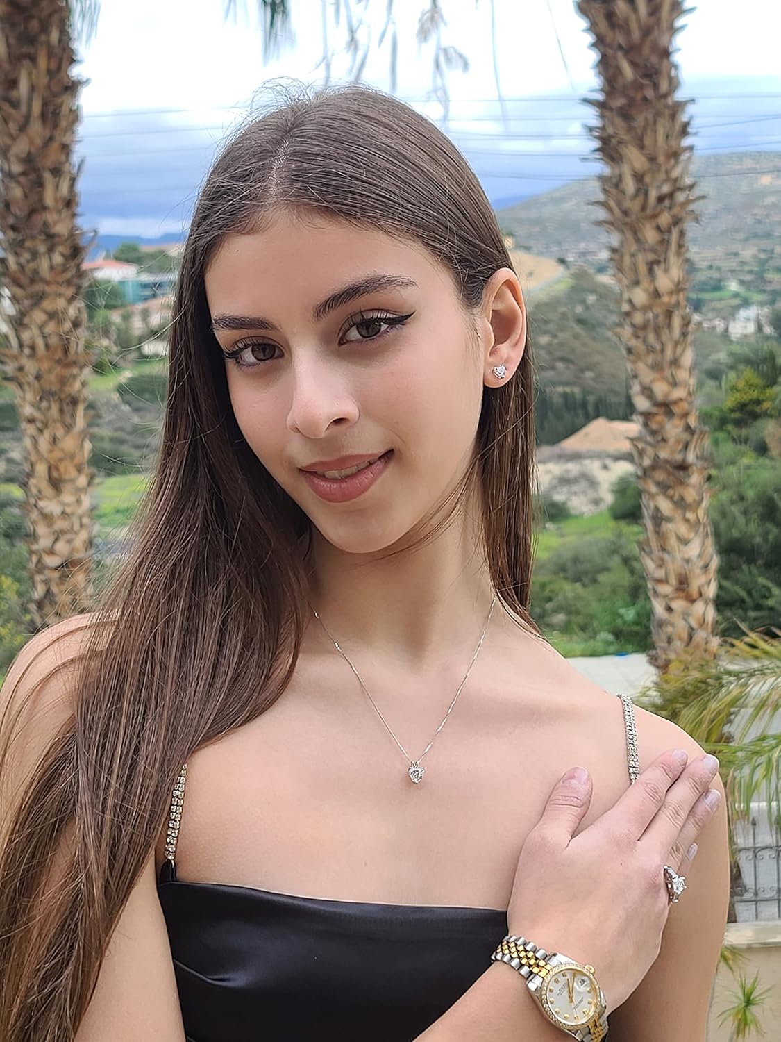 1.5 carat Diamond Necklaces 18k SOLID White Gold Heart Shaped Diamond Solitaire Necklace White Gold Hart Necklaces for women Love Heart diamond for Mothers day Lady New Mom Valentine day gifts for her - Image 6