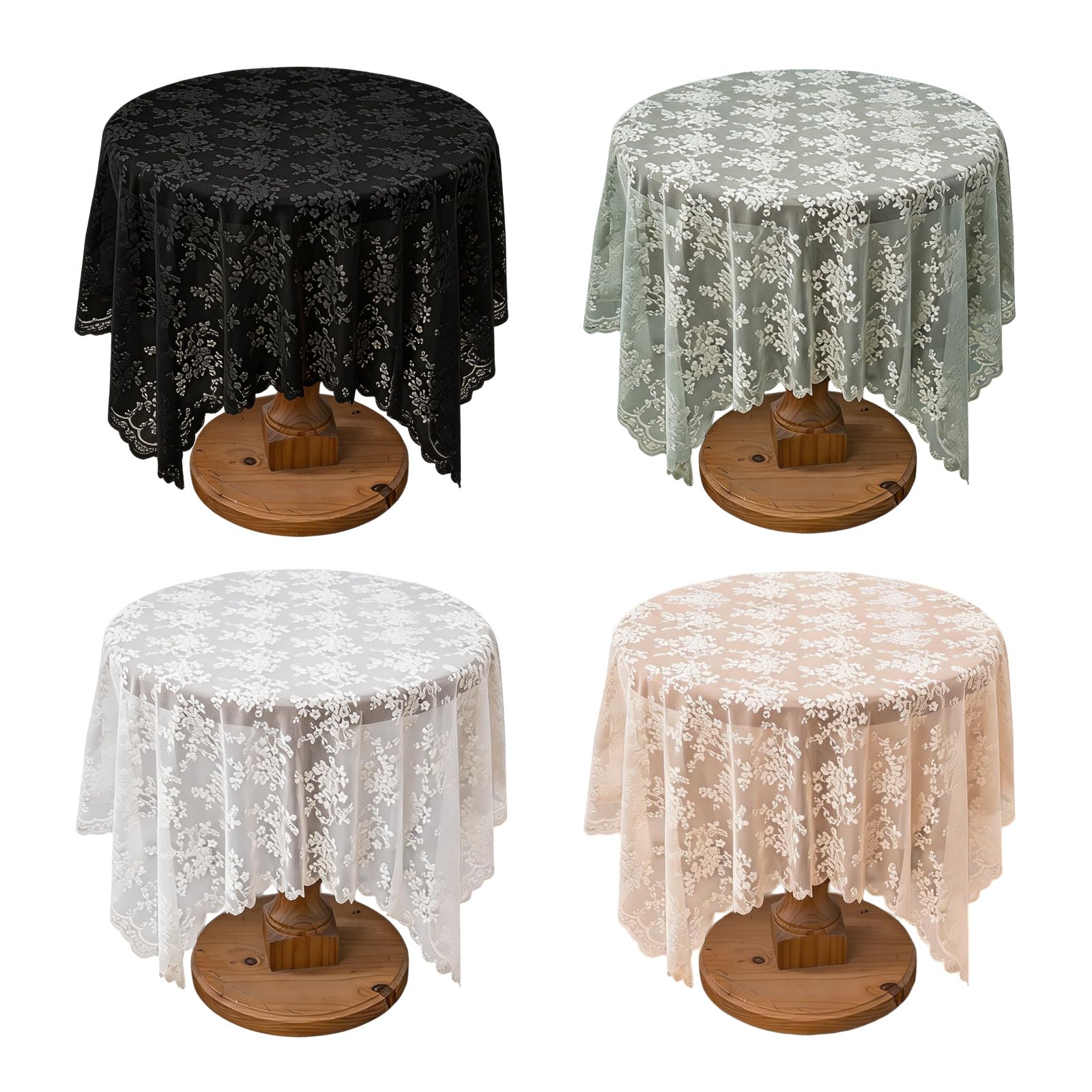 Mantel de comedor de encaje floral, tela de poliéster resistente, adecuado para cualquier temporada, elegante mesa de comedor de algodón