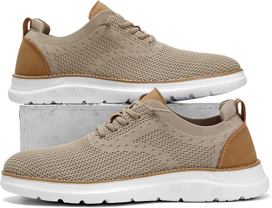 Men's Mesh Sneakers Oxfords Lace-Up Lightweight Casual Walking Shoes Driving Shoes
