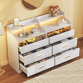 りょうた　ホワイト ドレッサー 引き出し付き Amazon｜ドレッサー 白い化粧台、LEDミラー付き化粧台セット