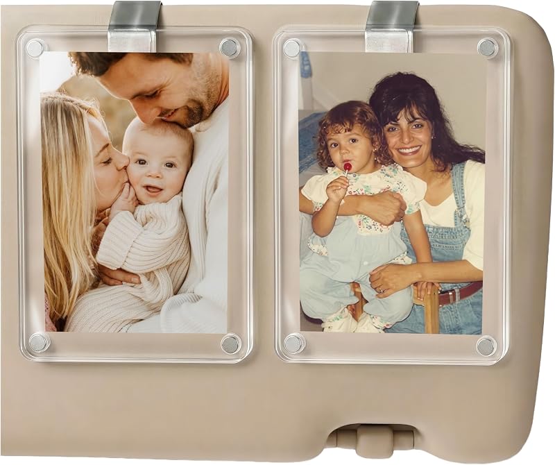 Porta-Foto Personalizado para Para-Sol do Carro em Acrílico com Foto e Texto, Horizontal, 21 Fotos – LALALA GIFT LAND