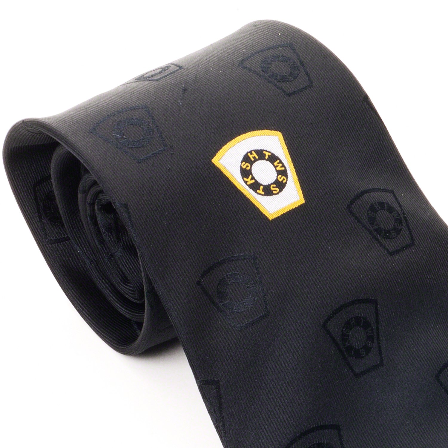 THE MASONIC COLLECTION Mark Degree Krawatte aus 100 % gewebter Seide und passenden Manschettenknöpfen, handgefertigt, Lieferung in Chrom-Geschenk-Box, ein nützliches Geschenk für Freimaurer, Schwarz