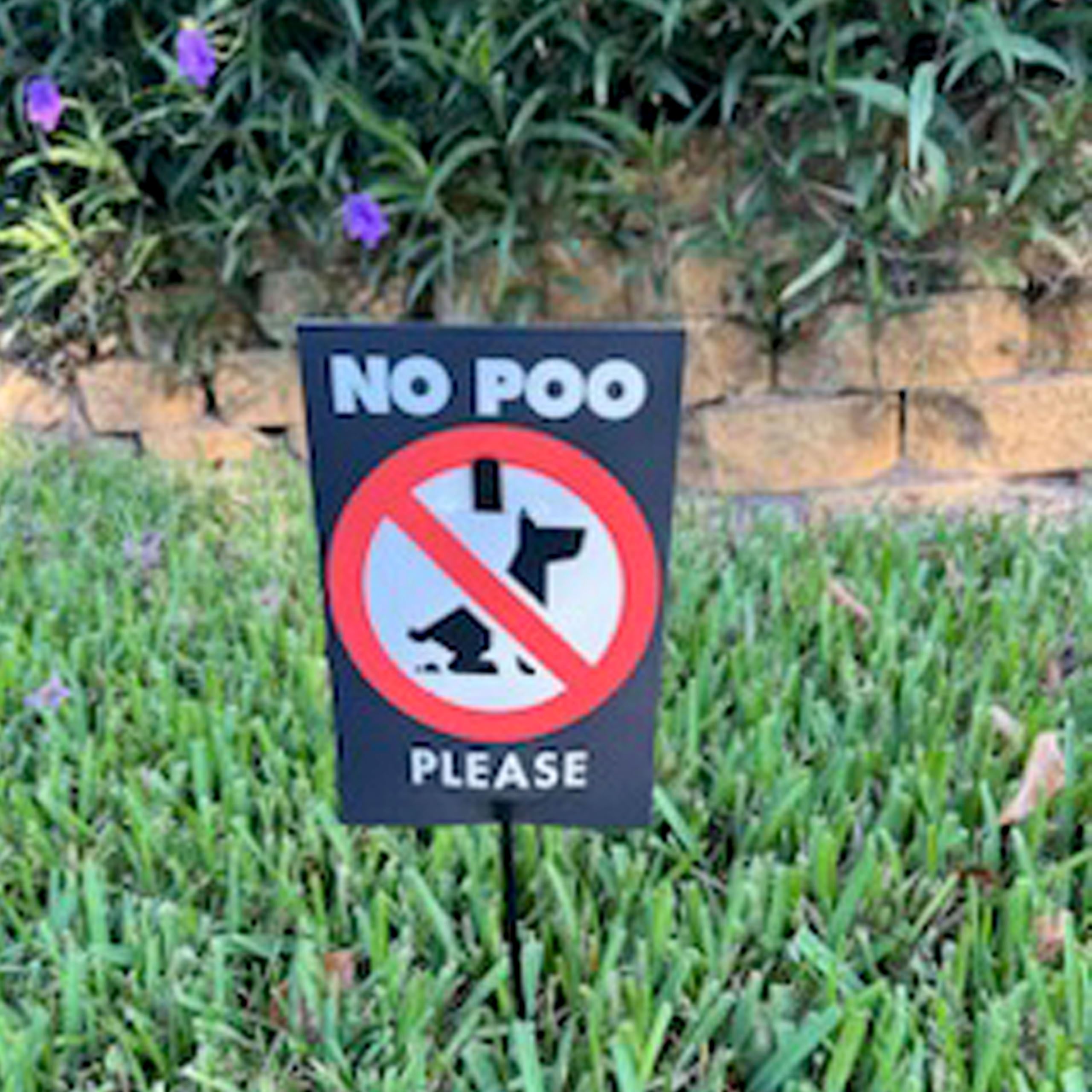 „No Dog Poop“ Schild 25,4x30,5 Cm – Doppelseitig Mit H-Pfahl – UV-geschützt Für Garten, Rasen & Hof