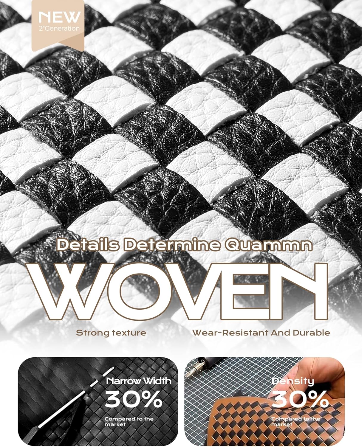 Trendy Woven Checkered Crossbody Bag for Women，PU Leather Checkered Clutch Purses Underarm Shoulder Handbag - Image 7