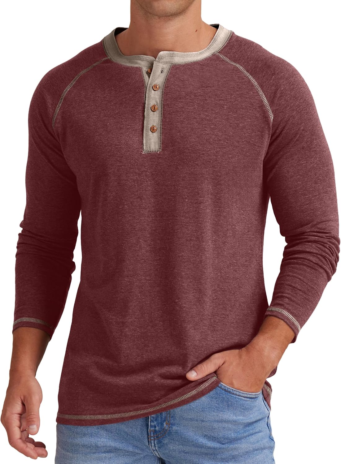 Sailwind Mens Henley Long/Short Sleeve T-Shirt Cotton Casual Shirt