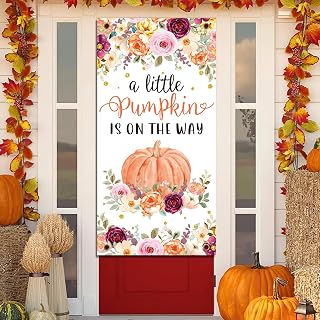 Little Pumpkin Baby Shower Decorations, A Little Pumpkin is On The Way Door Banner, A Little Pumpkin Baby Shower Decorations, Boy Girl Little Pumpkin Baby Shower Gender Reveal Party Decorations