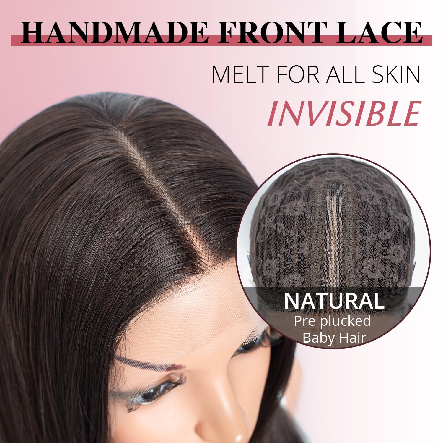 Style Icon Long Layered Wig Straight Synthetic Lace Front Wig 24 inch Middle Part Lace for Women 13x5x1 T Part Heat Resistant Fiber for Daily Party (F5/6A)