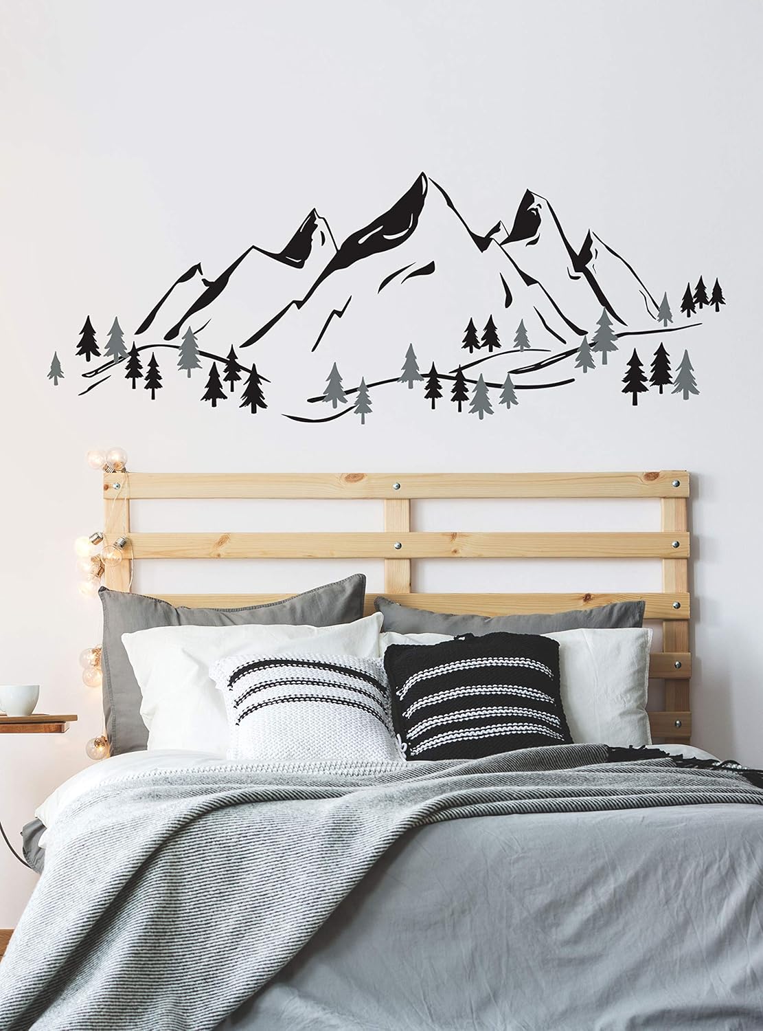Mountains Wall Decal (with Night Sky)