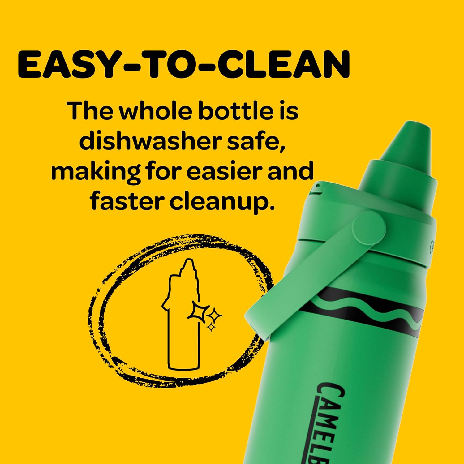 CamelBak Crayola Chug Kids Stainless Steel Water Bottle, Insulated & Leakproof, 16oz, Sky Blue - Image 8