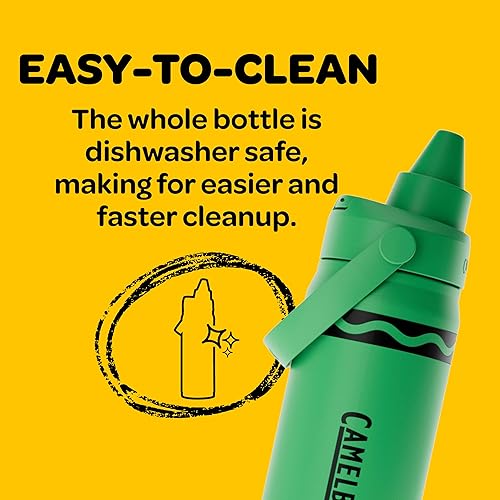 Miniatura 8 de CamelBak Crayola Chug - Botella de agua de acero inoxidable, color azul cielo, 16 onzas