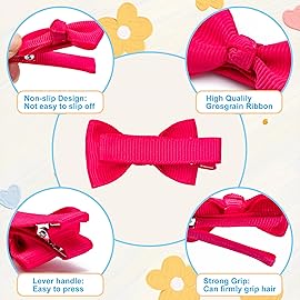 Hair Bows for Girls, 40PCS 1.8 Fully Lined Hair Clips, Alligator Hair Accessories for Kids and Teens (20 Colors in Pairs)
