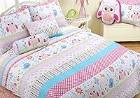 Vista 13 de Cozy Line Home Fashions Juego de colcha reversible de microfibra rosa para niñas (mariposas, tamaño individual, 2 piezas)