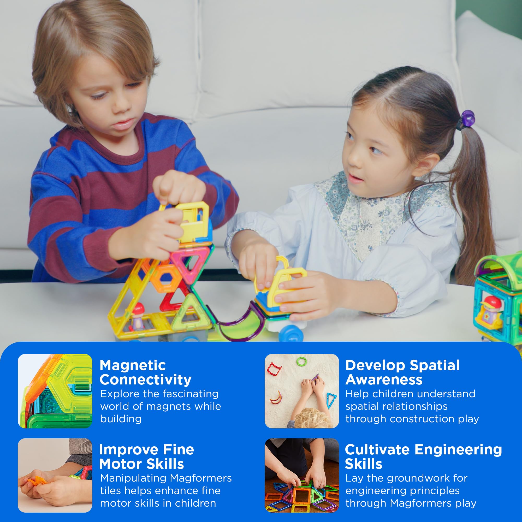 Magformers City Go magnetic construction set. Make Cars, Lorries, Trains and Trams, Multicolor - Image 3
