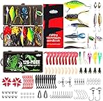 Fishing Lures - 2025 New Tackle Box with Tackle Included, Fishing Kit with VIBs, Frogs, Minnows, Soft Baits, Hooks & Weights Accessories, Freshwater Lure Kit for Bass Walleye Trout