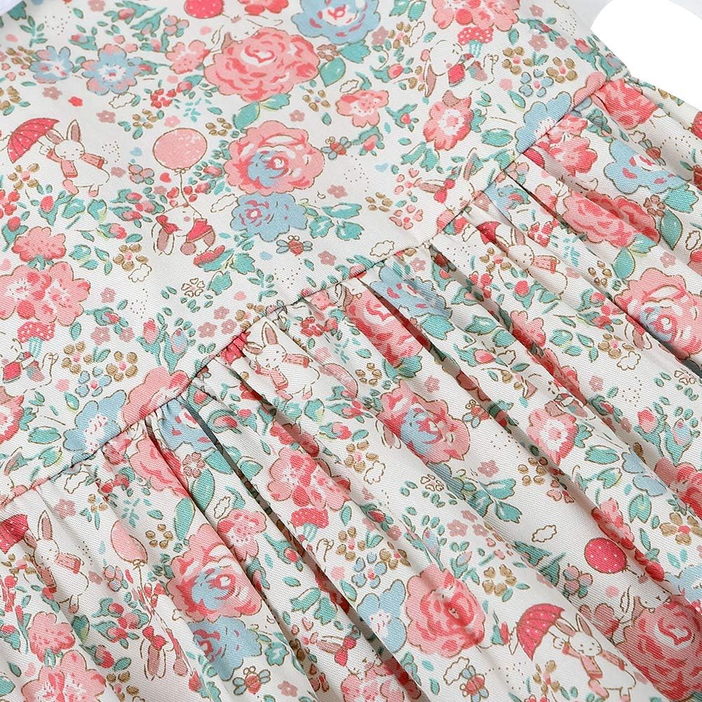Girls' 2T-12 Vintage Floral Print Casual Sundress Cotton Spring Summer Autumn Dress Easter Clothes - Image 5