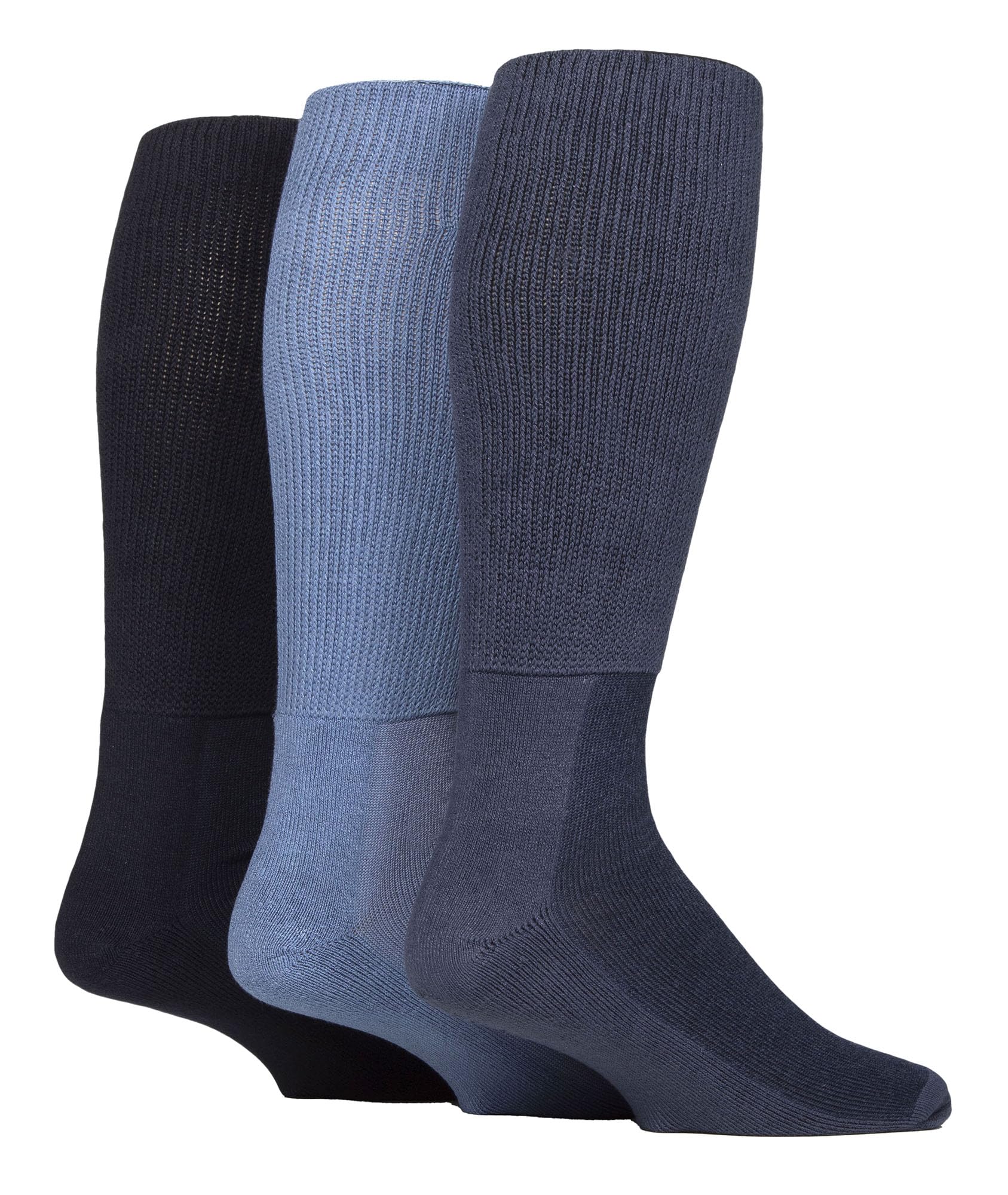 IOMI Knee High Diabetic 3 Pack Bamboo Non Elastic Socks - Extra Wide, Soft Top, Non-Binding, for Swollen Feet