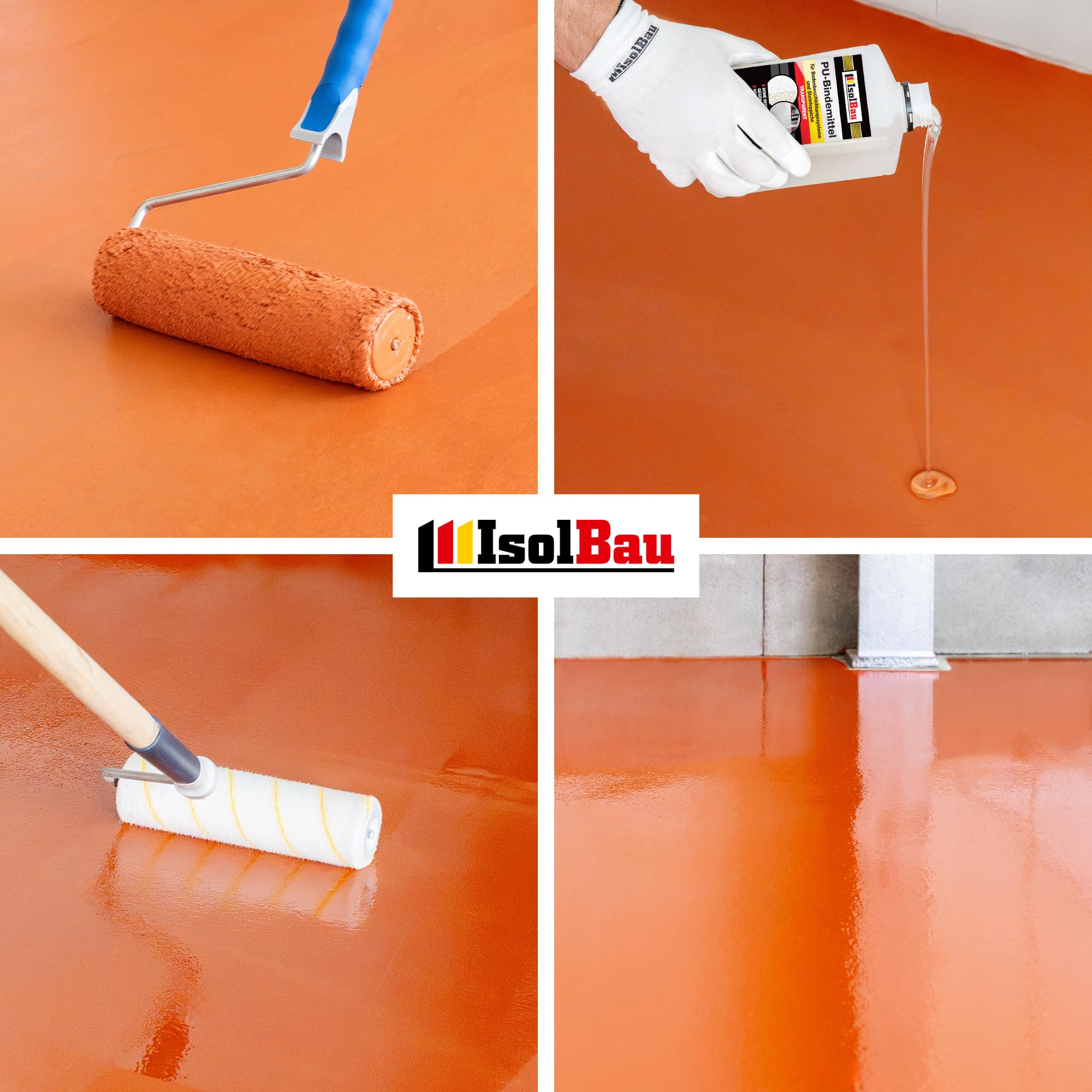 Isolbau - 2K PU-Bodenbeschichtung für Innen- und Außenböden - Bodenfarbe Steingrau mit PU-Bindemittel für Garagen, Werkstätten, Kellern - Garagenboden-Beschichtung - Betonfarbe 7kg