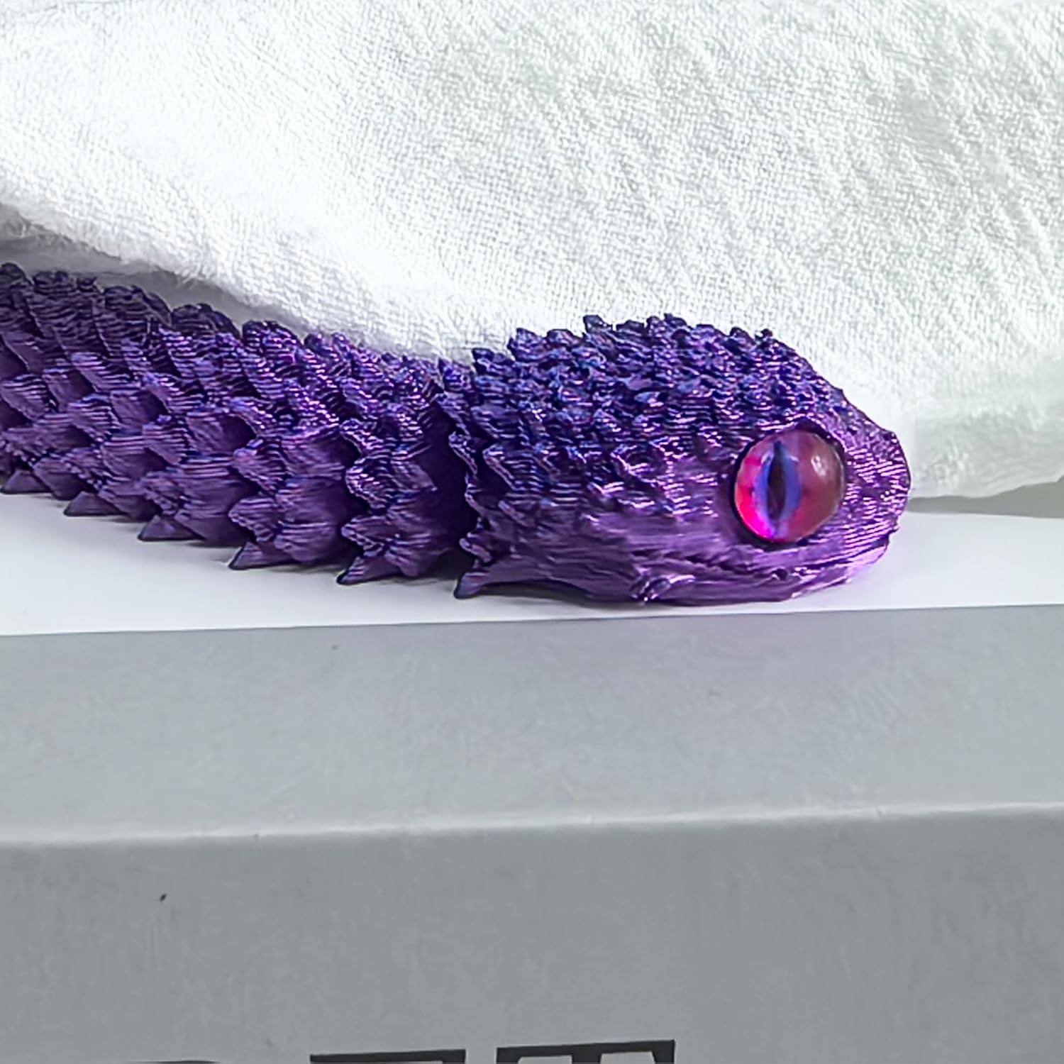 4Pcs 12in 3D Printed Snake Toys, 3D Printed Animals for Kids & Adults, Fidget Toys for Anxiety Relief, Desk Pet, Home Decor, Gift for Easter, Halloween & Christmas (Blue Purple)