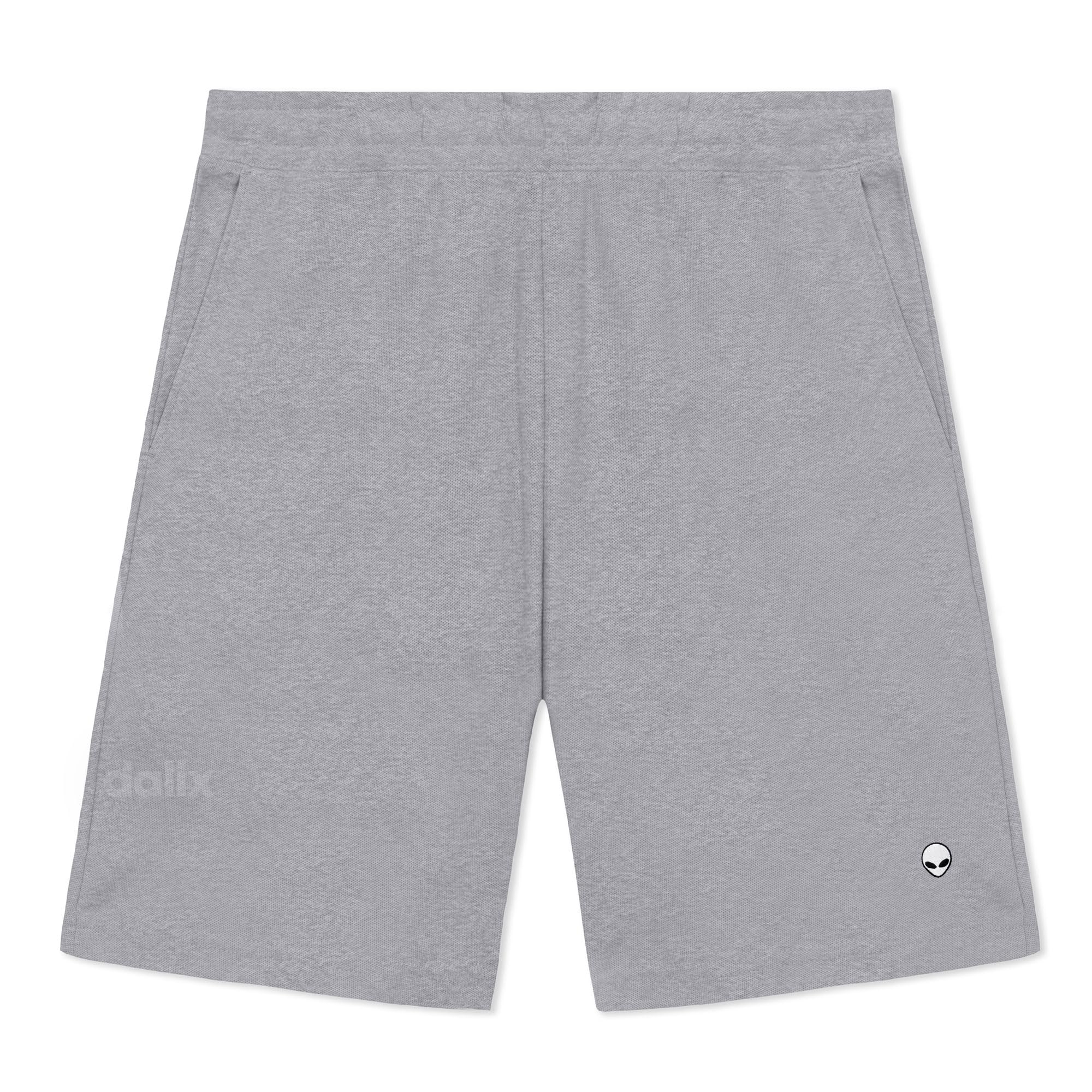 DALIX Lil Alien Gym Short Sport Embroidered Casual Pocket Mesh Drawcord Waist Mens