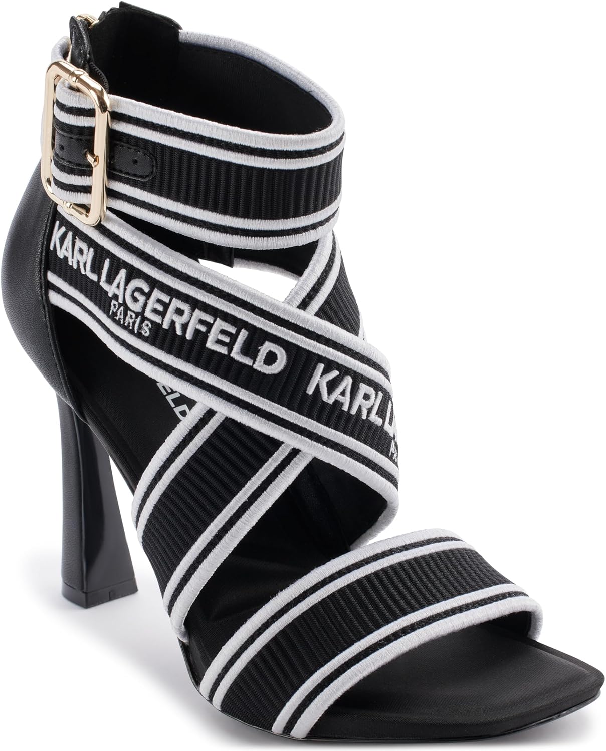 KARL LAGERFELD womens Careliz Ii Strappy Heeled Stiletto With Logo