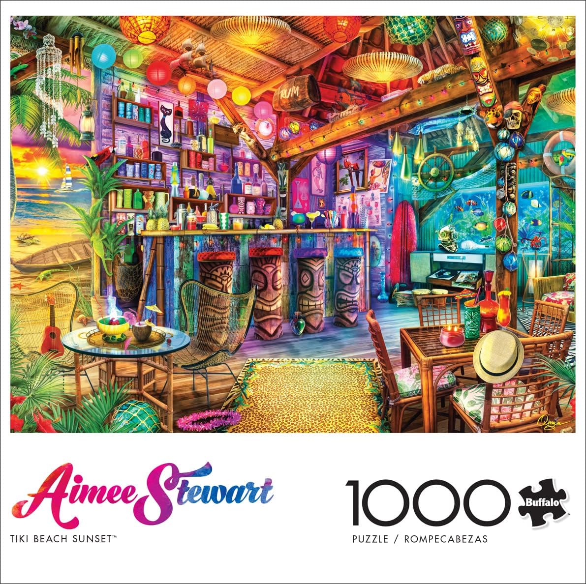 Aimee Stewart - Tiki Beach Sunset - 1000 Piece Jigsaw Puzzle
