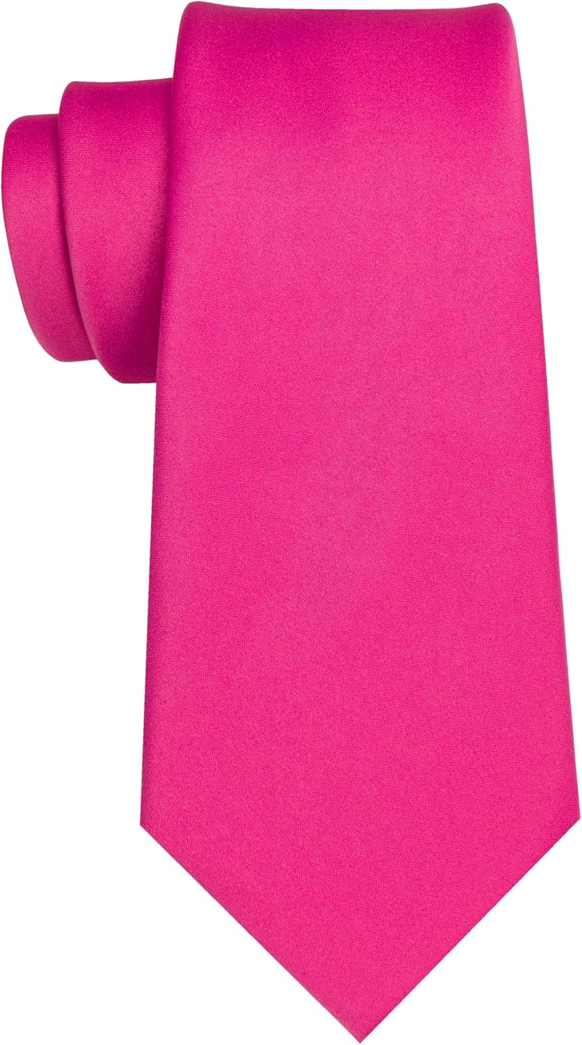 RBOCOTT Hot Pink Tie Polyester Necktie for Men(61)