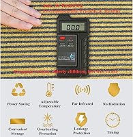 Vista 5 de Heated Floor Mat, Electric Heating Carpet Area Rug, Foot Warmer Under Desk, Adjustable Temperature Floor Heater, Non-Slip Electric Heating Pad for