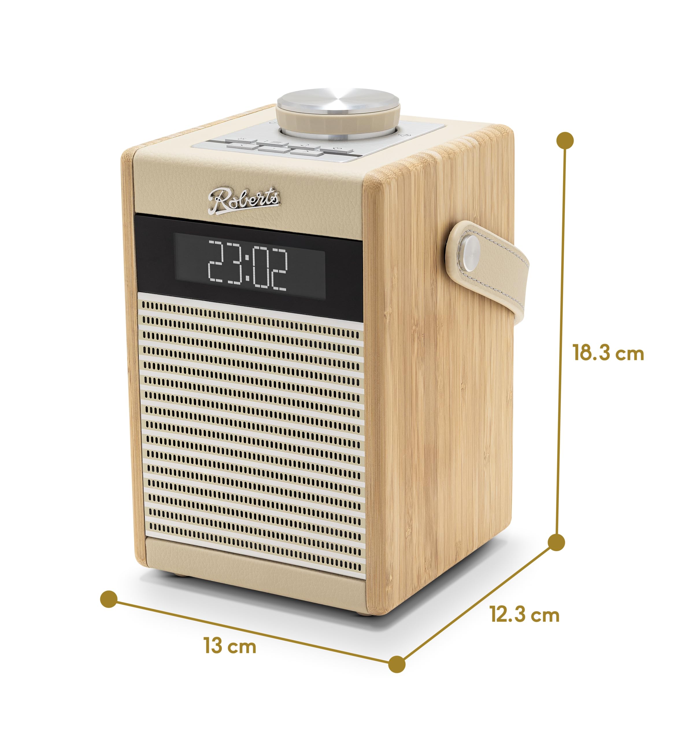Rambler MIDI Radio-réveil rétro Portable Dab+/FM/Bluetooth Crème