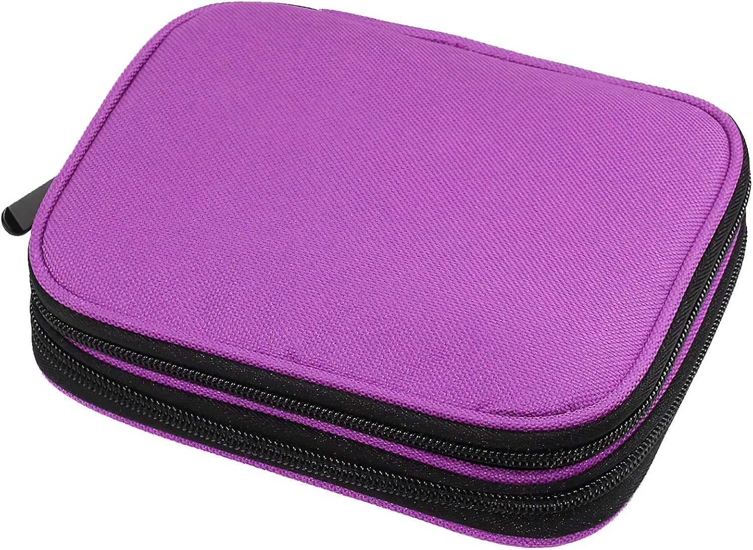 boxoon 2-Layer Crochet Hook Storage Case, Portable Organizer Bag For Knitting Needles With Mesh Pockets And Elastic Bands, 7X5.7X1.2