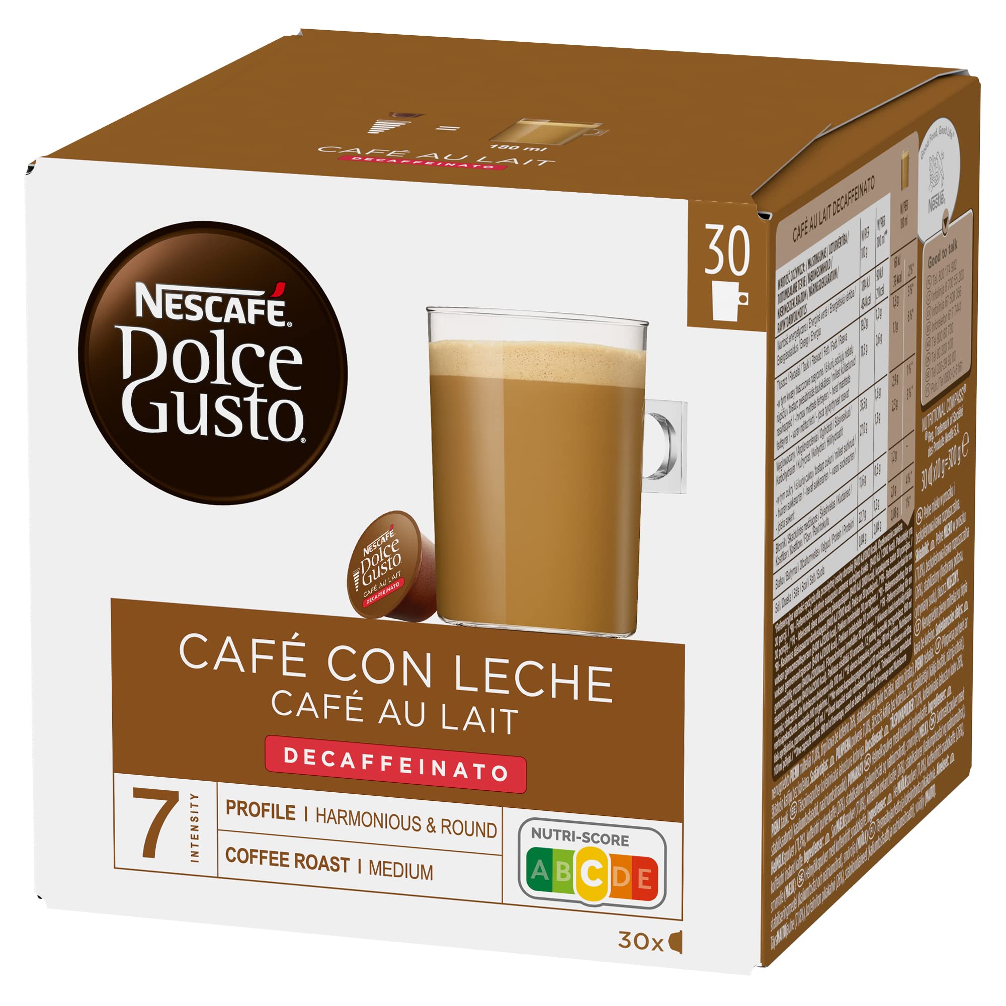 Dolce Gusto NESCAFÉ Café con Leche - x3 pack de 30 cápsulas - Total: 90 cápsulas & Dolce Gusto NESCAFÉ NESQUIK- x3 pack de 16 cápsulas - Total: 48 cápsulas