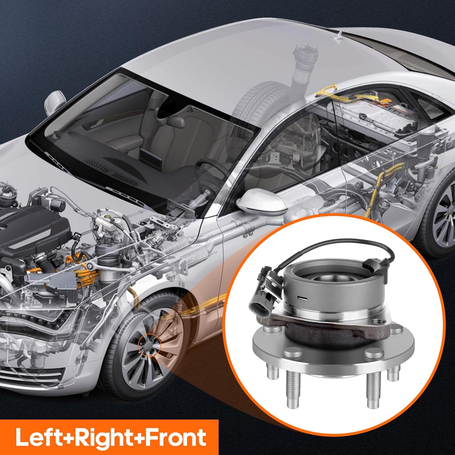 OCPTY Front Wheel Bearing and Hub Assembly Premium 513206 2008-2011 for Chevrolet HHR ABS Models 5 Lug & Rear Drum Brakes, 2007-2010 for Pontiac G5 ABS Models 5 Lug, 2006-2007 for Chevrolet HHR