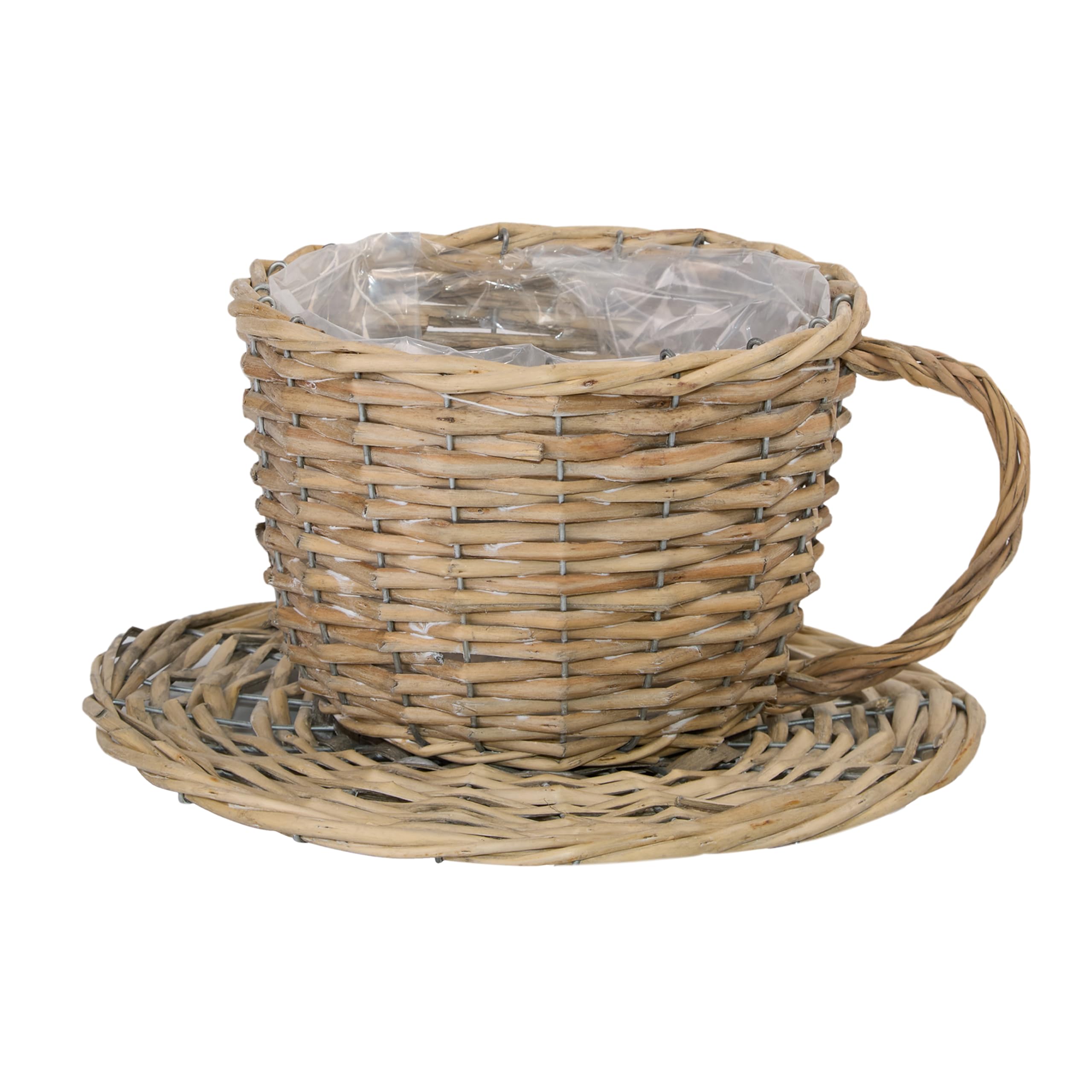 Wickerfield Wicker Teacup Planter Wedding Decoration Decorative Basket Personalised Gift Basket