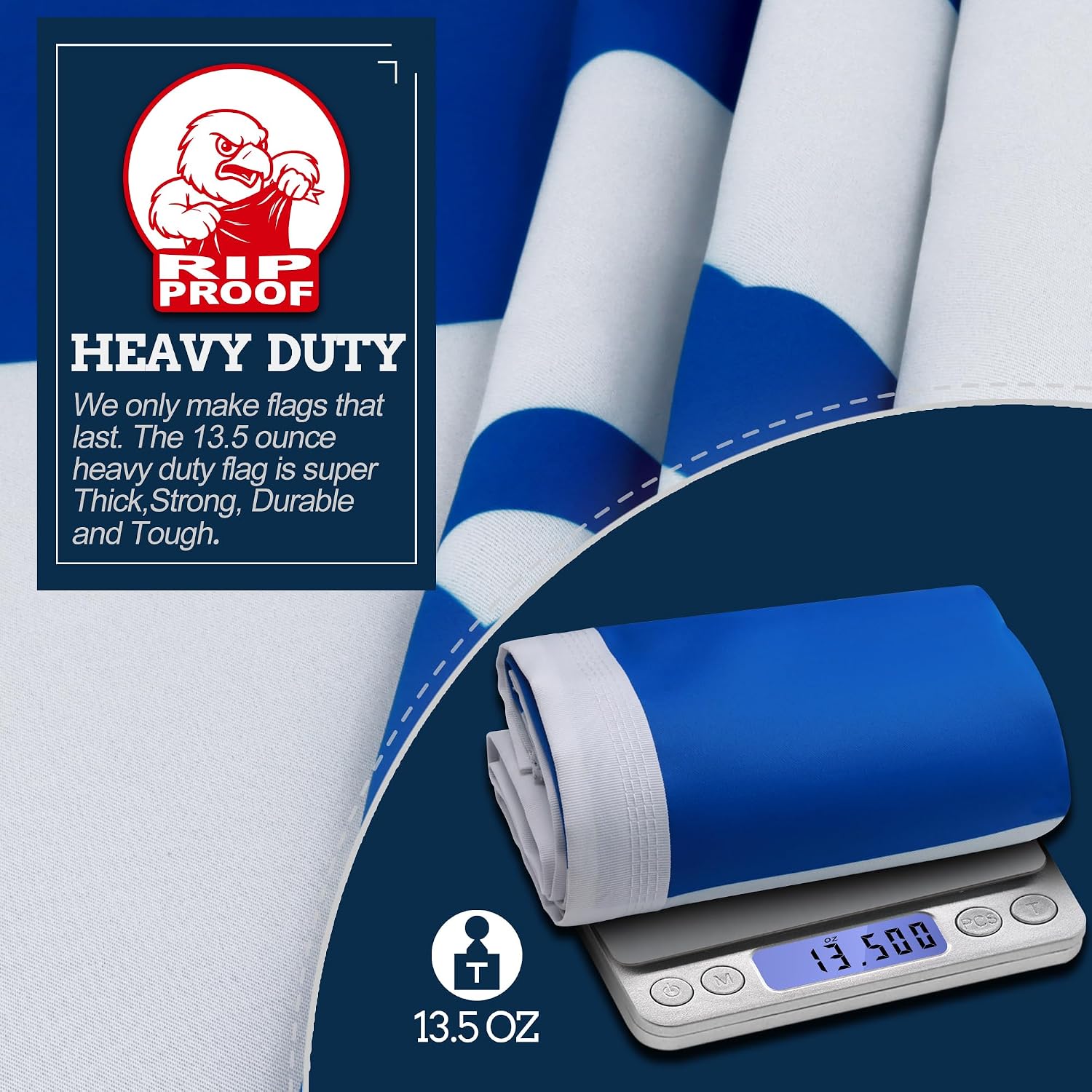 Anley Rip-Proof Double Sided 3-Ply Israel Flag 3x5 Foot - Vivid Color, Canvas Header and Wrinkle Resistant - The Strongest, Longest Lasting Israeli National Flags 3 X 5 Ft
