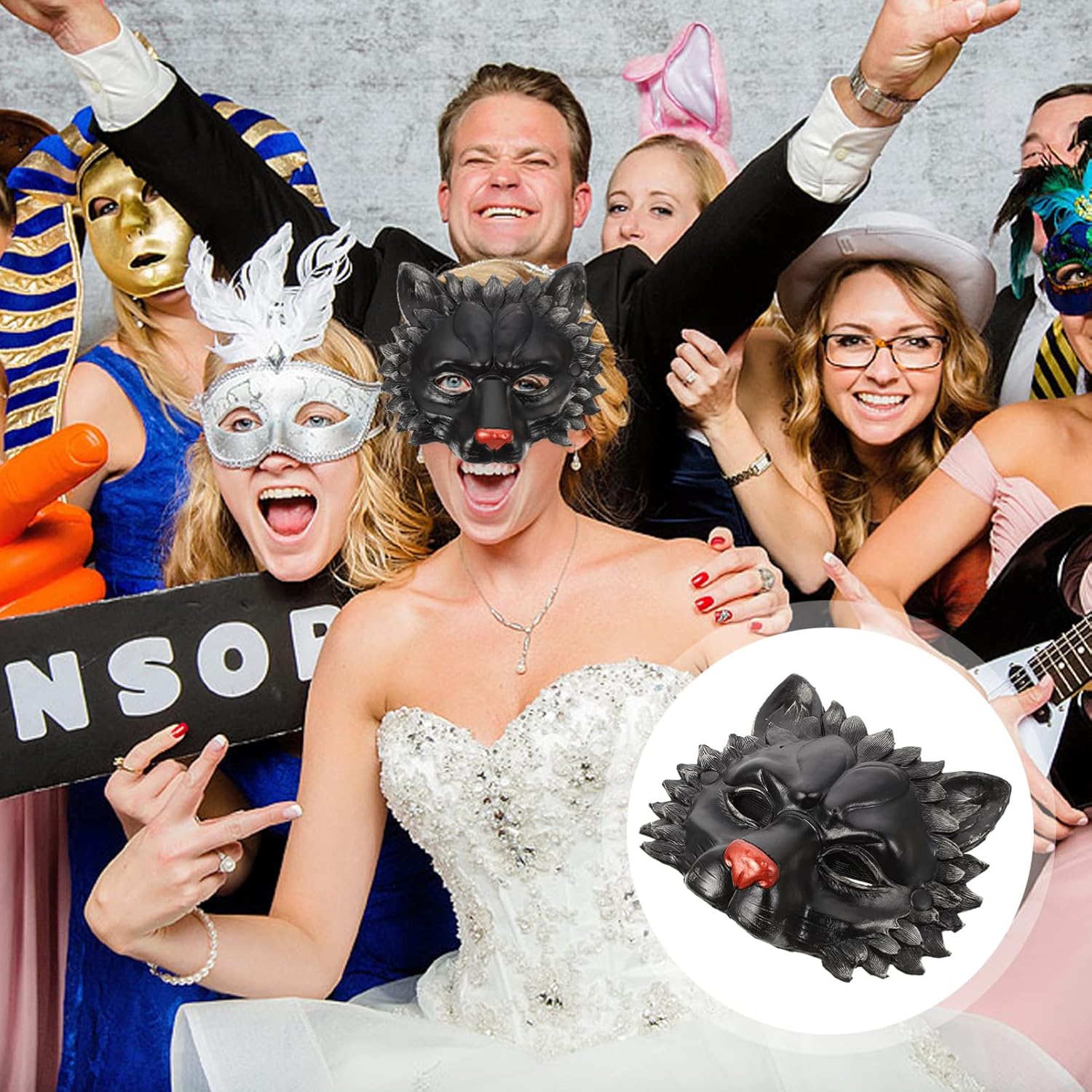 NUOBESTY Lion Mask Animal Half Mask Novelty Halloween Masquerade Cosplay Costume Prop for Halloween Party Supplies - Image 2