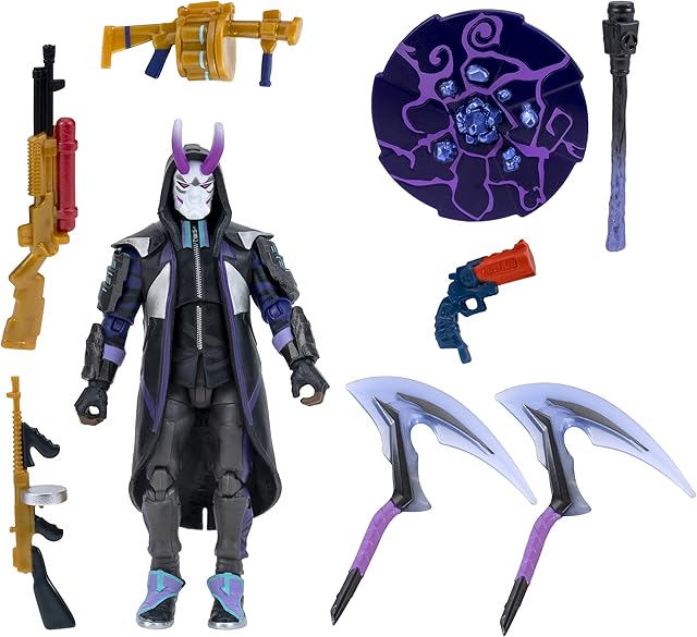 Fortnite FNT0846 Hot Drop Assortment, with 4-inch Fade-Masked Figure, Harvesting Tools, Umbrella, Back Bling, and Weapons, Multi, Multicolor