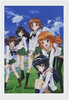 ガールズ&パンツァー GuP ダイヤモンドアート キット ダイアモンドビーズ絵画キット DIY 人気 大人 子供 DIY 手作り 手芸セット 芸術品 装飾 プレゼント 8"x12"