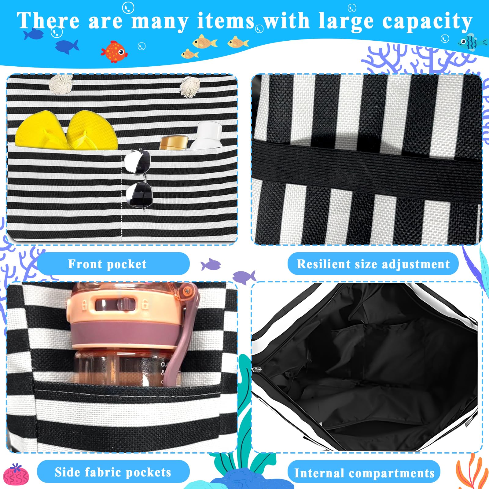 Bolsa De Playa XXL Familiar – Plegable Con Compartimento Térmico, De Nailon Y Oxford, Ideal Para Picnics Y Camping