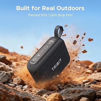Tribit PocketGo Portable Bluetooth Speaker, 7W, IP68 Waterproof, 20H, Green | BT 6.0, Wireless Shower Speaker, Supports TF Card, Custom EQ, TWS Pairing, Electronics for Travel, Outdoors, Home
