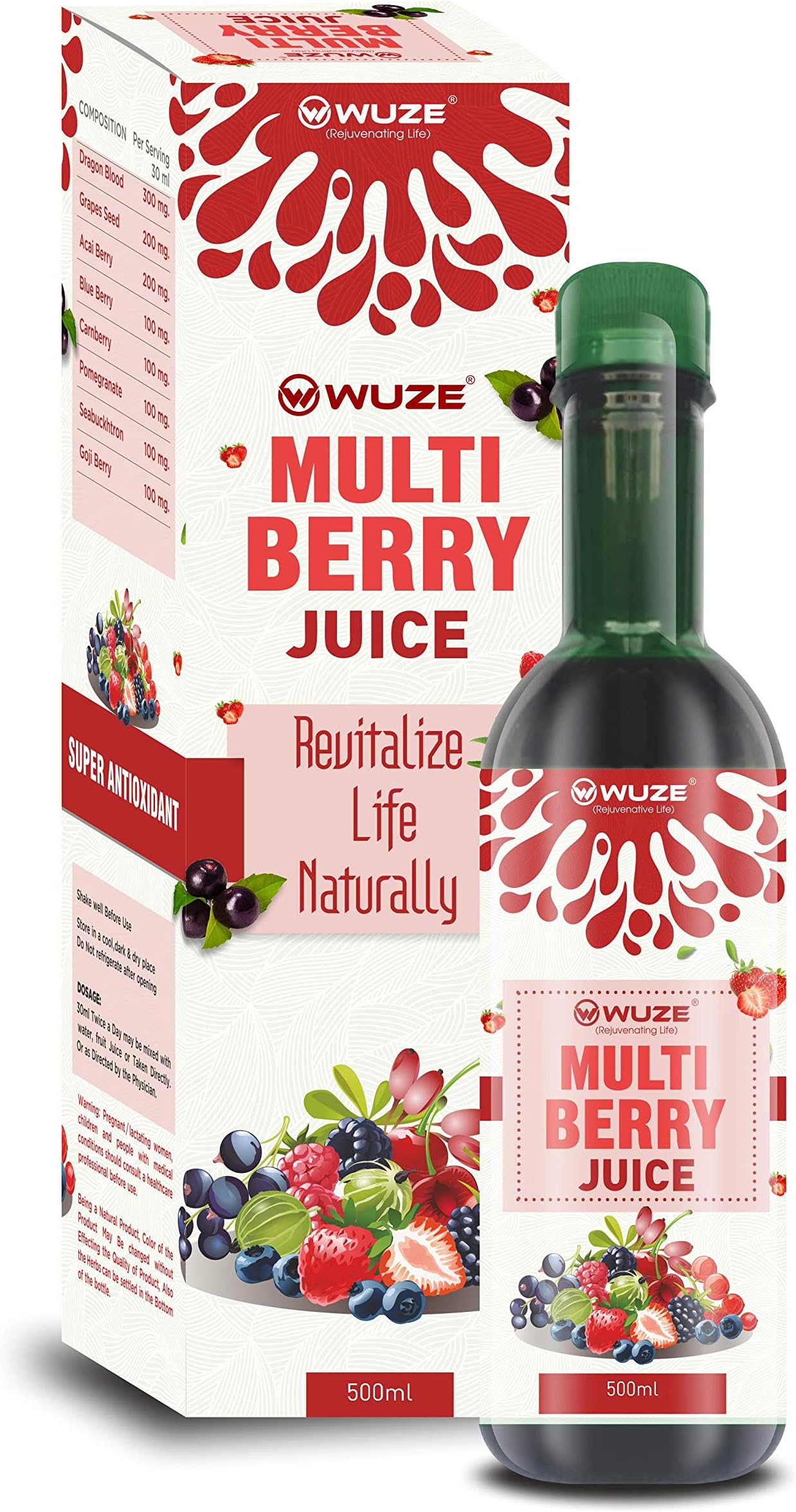 Wuze Multi Berry Juice (Super Antioxidant) (Helps in Strengthening immunity and Improving entire digestive system)- 500ml (Wuze_1021)