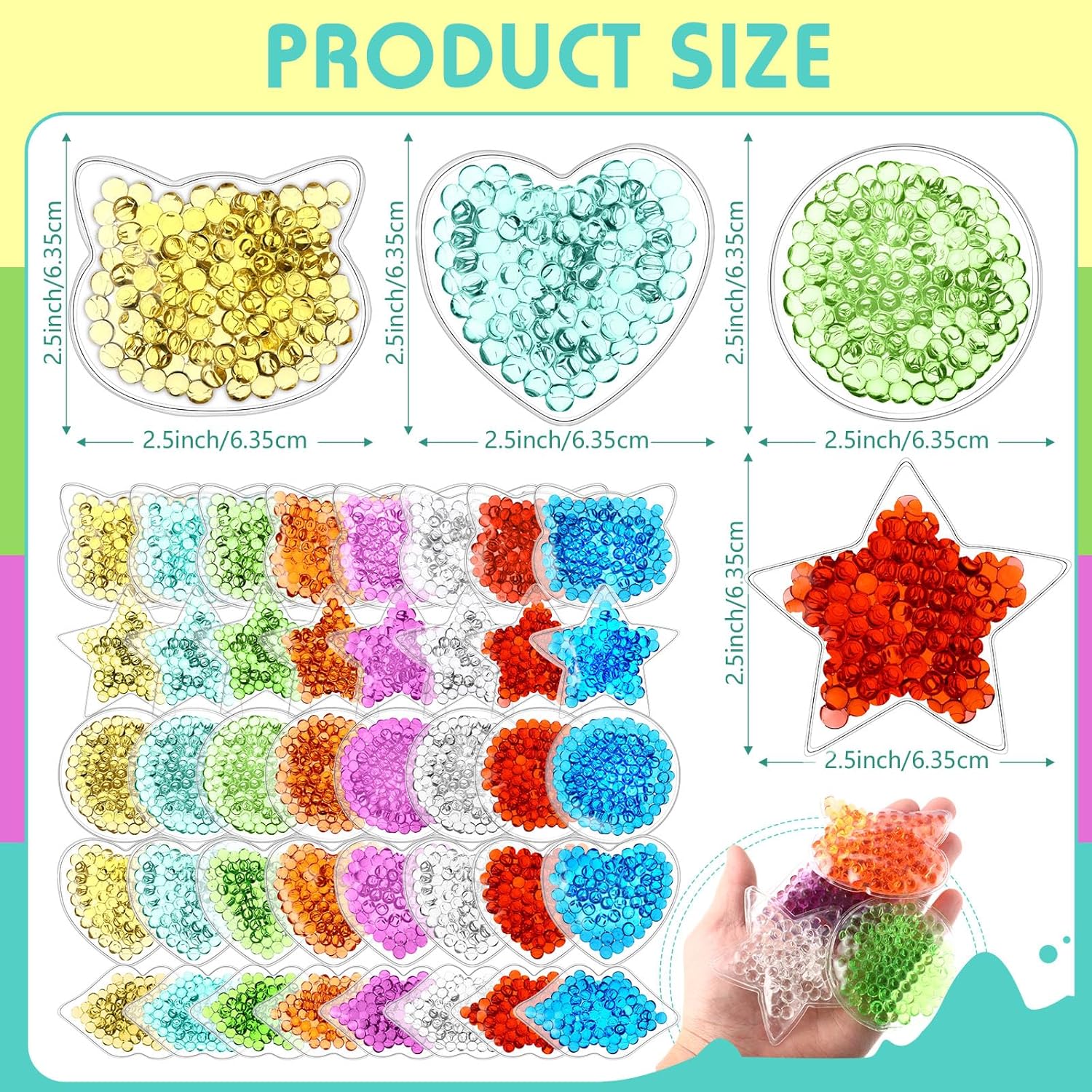 TrelaCo 80 Pcs Boo Boo Ice Packs for Wisdom Teeth Fever Headache Reusable Ice Packs for Injuries Bump Bruises Pain Relief, 5 Styles, Multicolored
