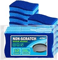 Vista 17 de AIDEA Esponja exfoliante antiarañazos, 24 unidades, esponjas para platos, esponjas de cocina, esponja de limpieza, limpia rápidamente sin arañazos