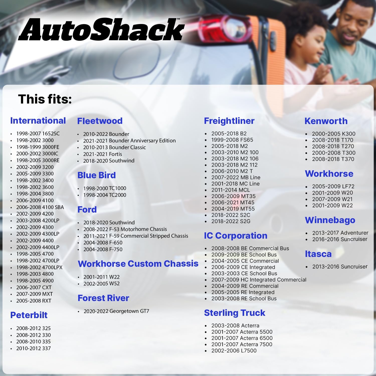AutoShack Front or Rear Ceramic Brake Pad Set Replacement for 2006-2021 Freightliner MT45 2004-2019 Freightliner MT55 2008-2018 Kenworth T170 2008-2018 Kenworth T270 2002-2009 International 3200 4-PC