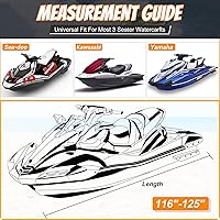 Vista 5 de Funda para moto acuática remolcable, impermeable, resistente al desgarro, con 3 hebillas resistentes al viento y ventilación de aire, se adapta