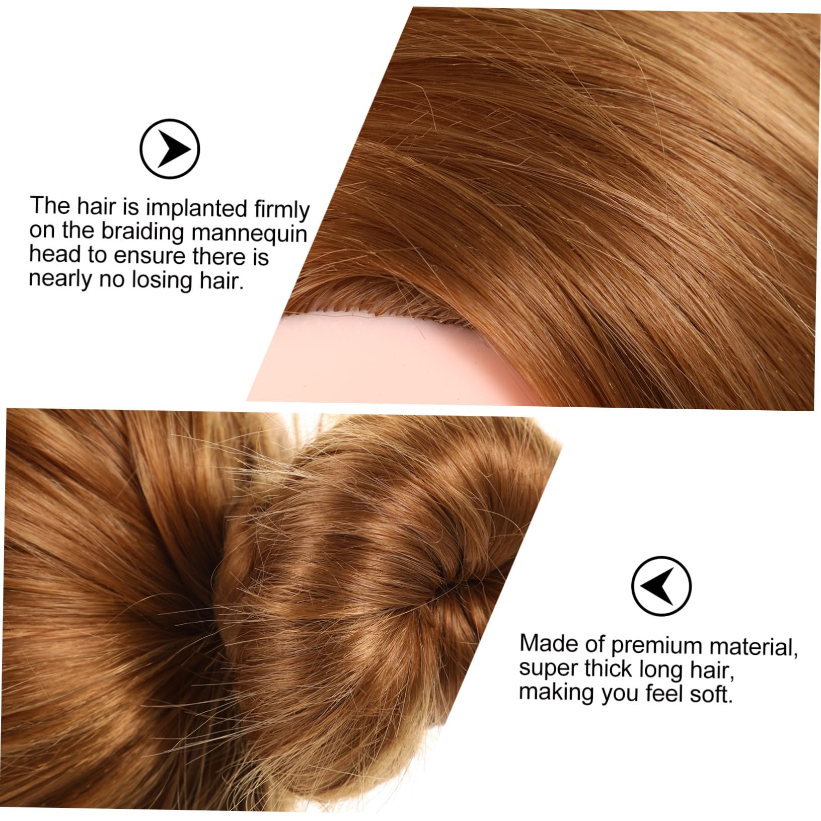 Tête D'entraînement Coiffure, Cheveux Longs Très Épais, Or