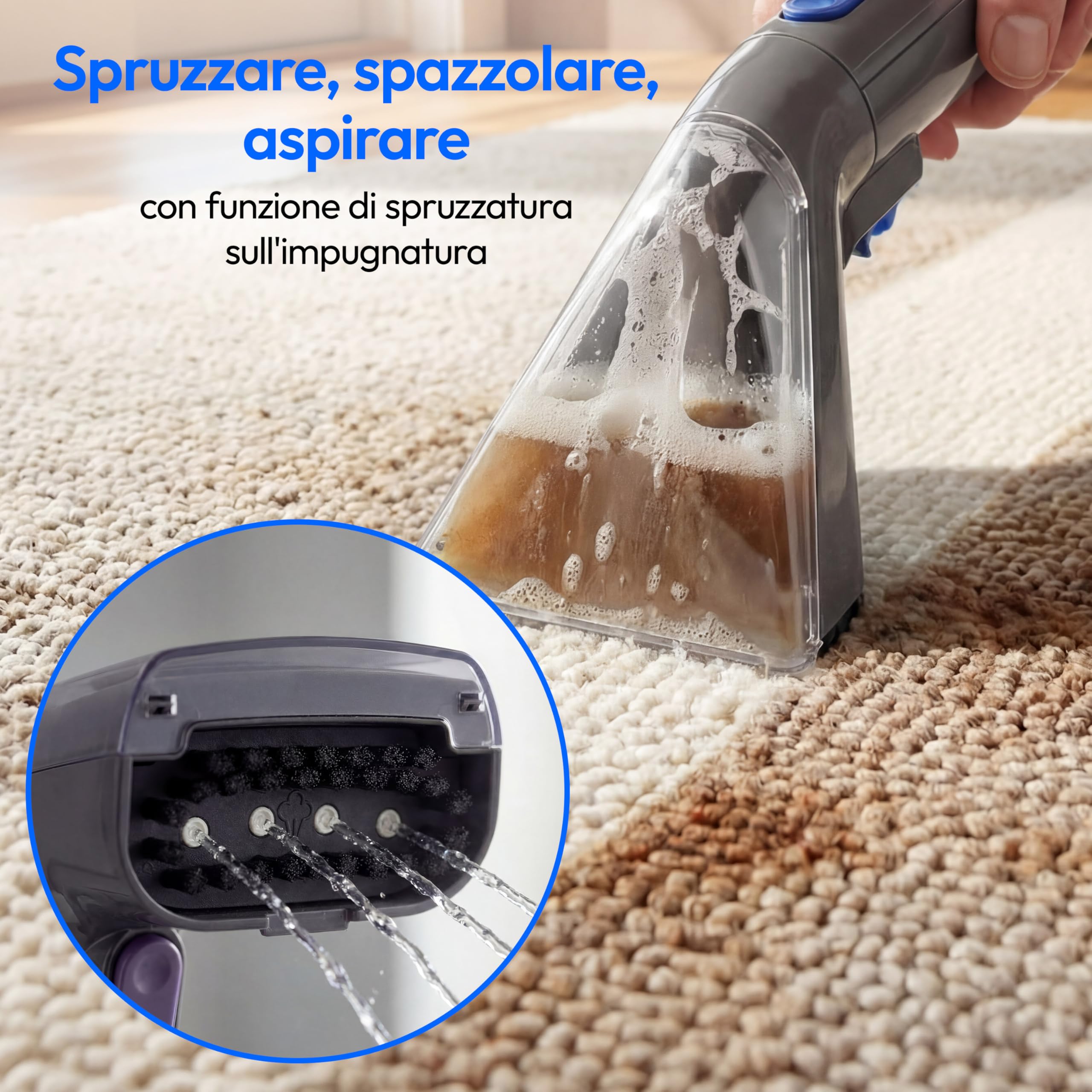 MEDION X10 UC Pulitore per tappezzeria lava aspiraliquidi (Aspiratore a umido per tappezzeria, tappeti e sedili auto, acqua fredda, acqua calda, vapore, serbatoio acqua pulita e sporca, MD100123)
