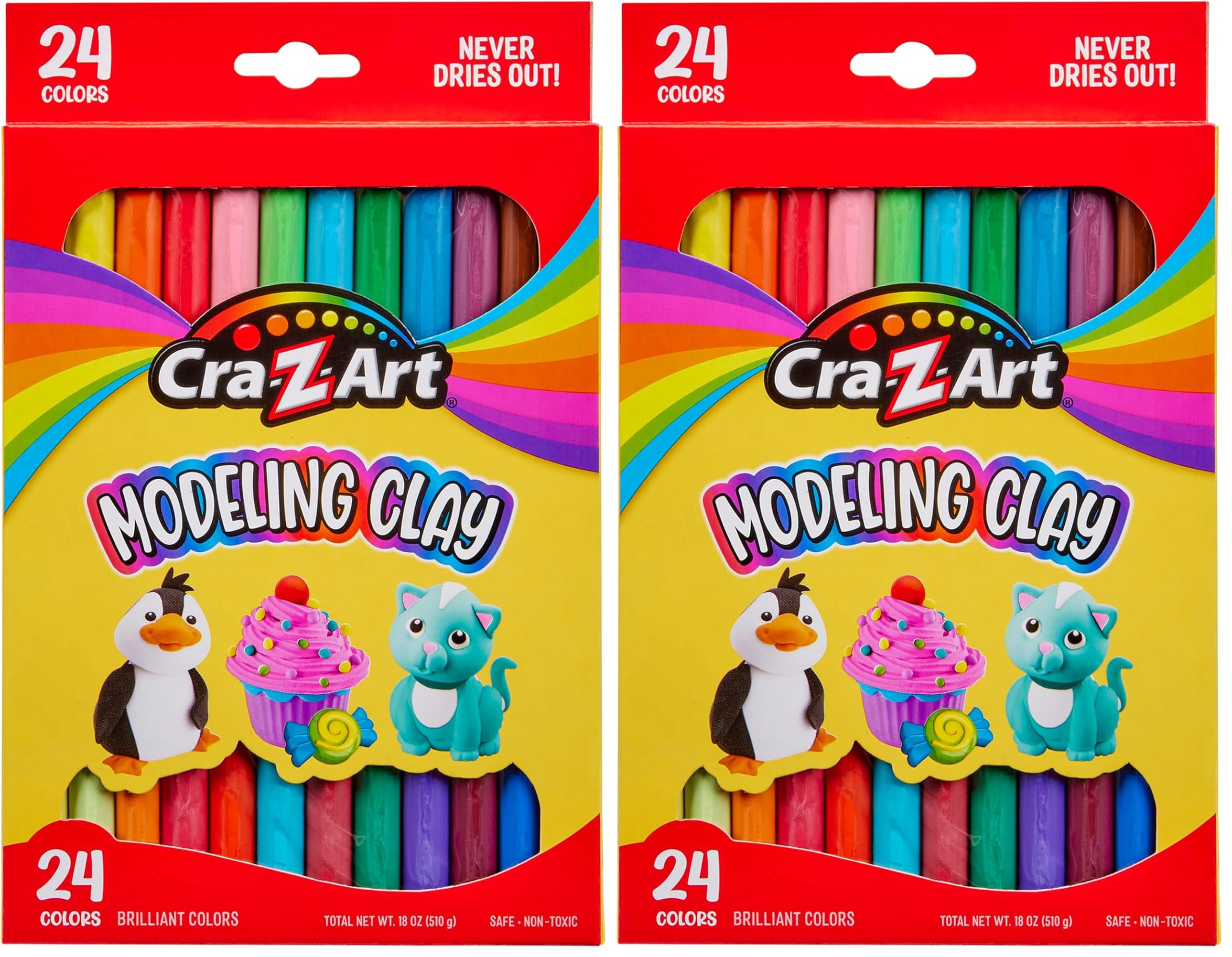 Amazon.com: Cra-Z-Art Modeling Clay, 24 Count, 17.5 oz | Pack of 2