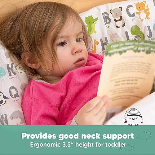 Miniatura 5 de KeaBabies Almohada para niños pequeños de 13 x 18 pulgadas con funda de almohada, My Little Dreamy, algodón, blanco, azul marino, estampados lindos