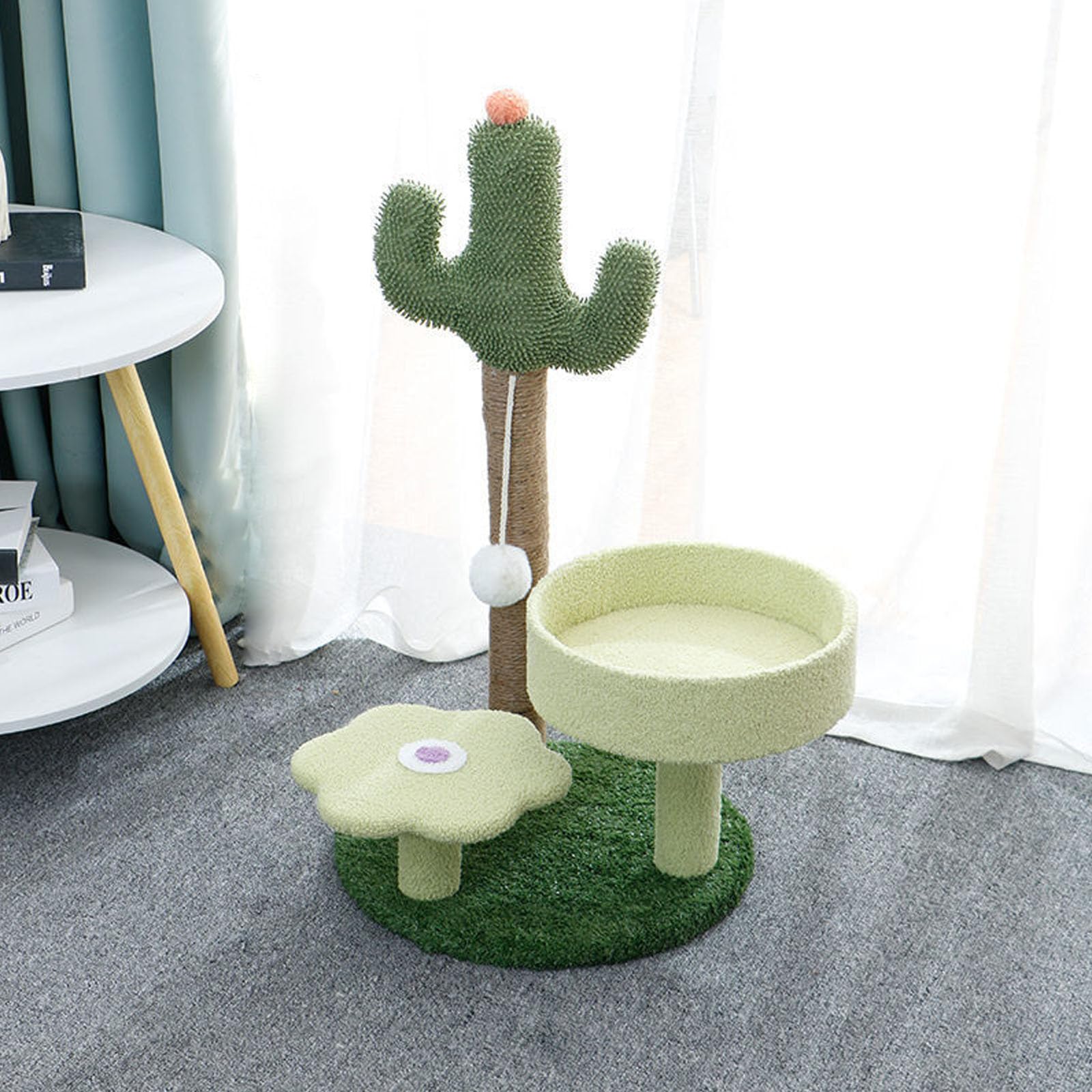 Arbre à chat cactus petit centre d'activités avec plateforme de saut et perchoir