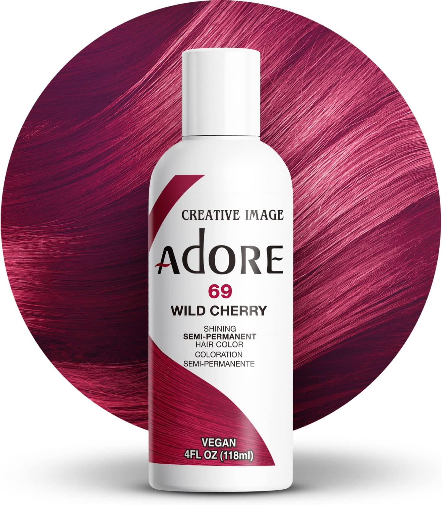 ADORE COSMETICS Shiny Semi-Permanent Hair Dye - Wild Cherry - 118ml